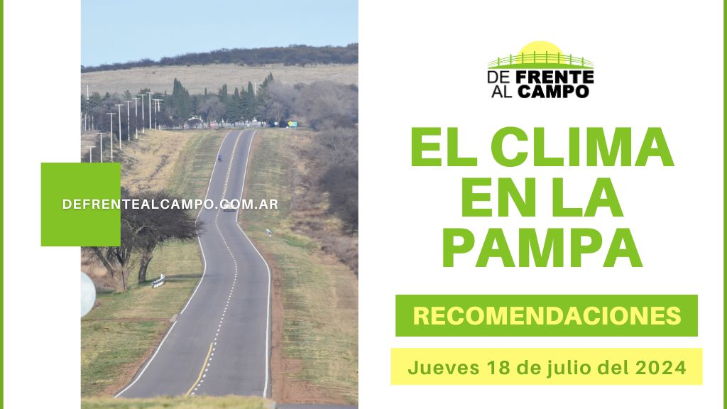 Pronostico La Pampa: Jueves con temperaturas entre 18°C y 5°C