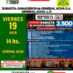 Ganaderos de General Acha S.A. | General Acha – La Pampa | Próximo Remate Feria el viernes 19 de julio del 2024
