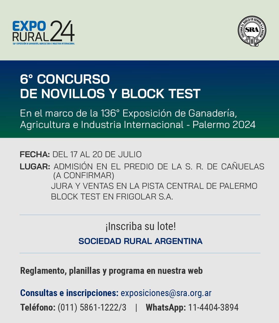 6° Concurso de Novillos y Block Test de Palermo 2024