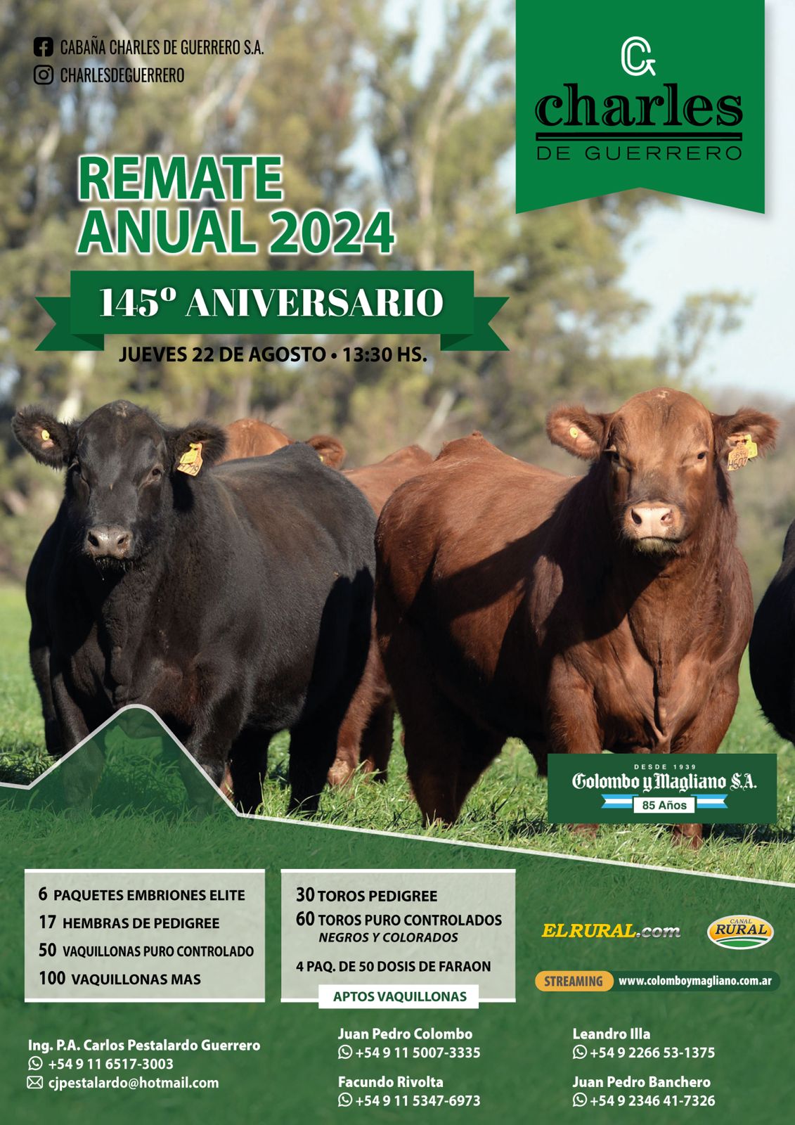 Colombo y Magliano S.A | Charles de Guerrero | Estancia La Argentina, Bs. As. | Próximo Remate Feria el jueves 22 de agosto del 2024