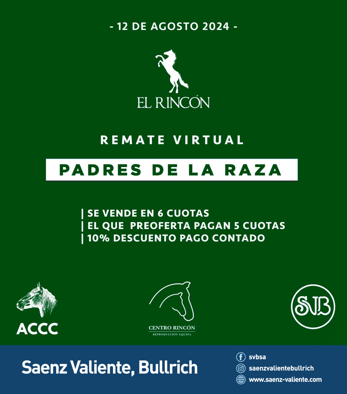 Remate de Caballos de Saenz Valiente | El Rincón, Buenos Aires | Próximo Remate Feria el lunes 12 de agosto 2024