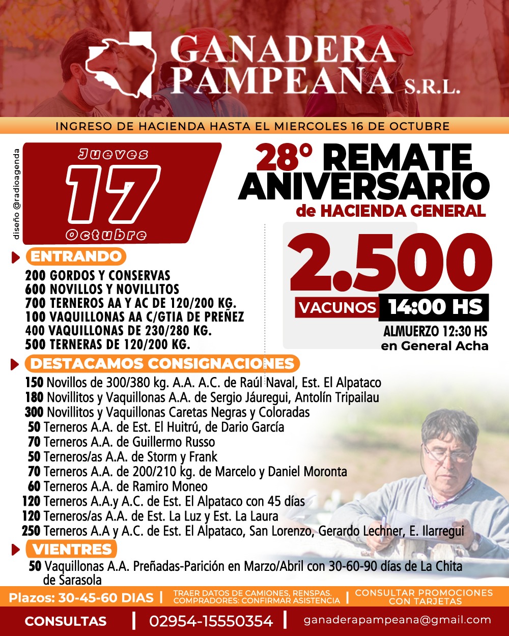 Ganadera Pampeana S.R.L. | General Acha, La Pampa | Próximo Remate Feria el Jueves 17 de octubre 2024