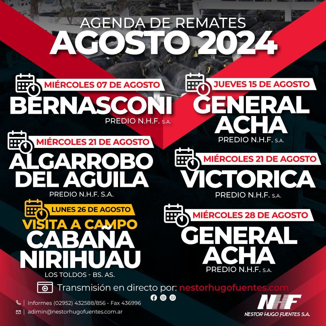 Néstor Hugo Fuentes S.A. | Victorica – La Pampa | Próximo Remate Feria el miércoles 21 de agosto 2024