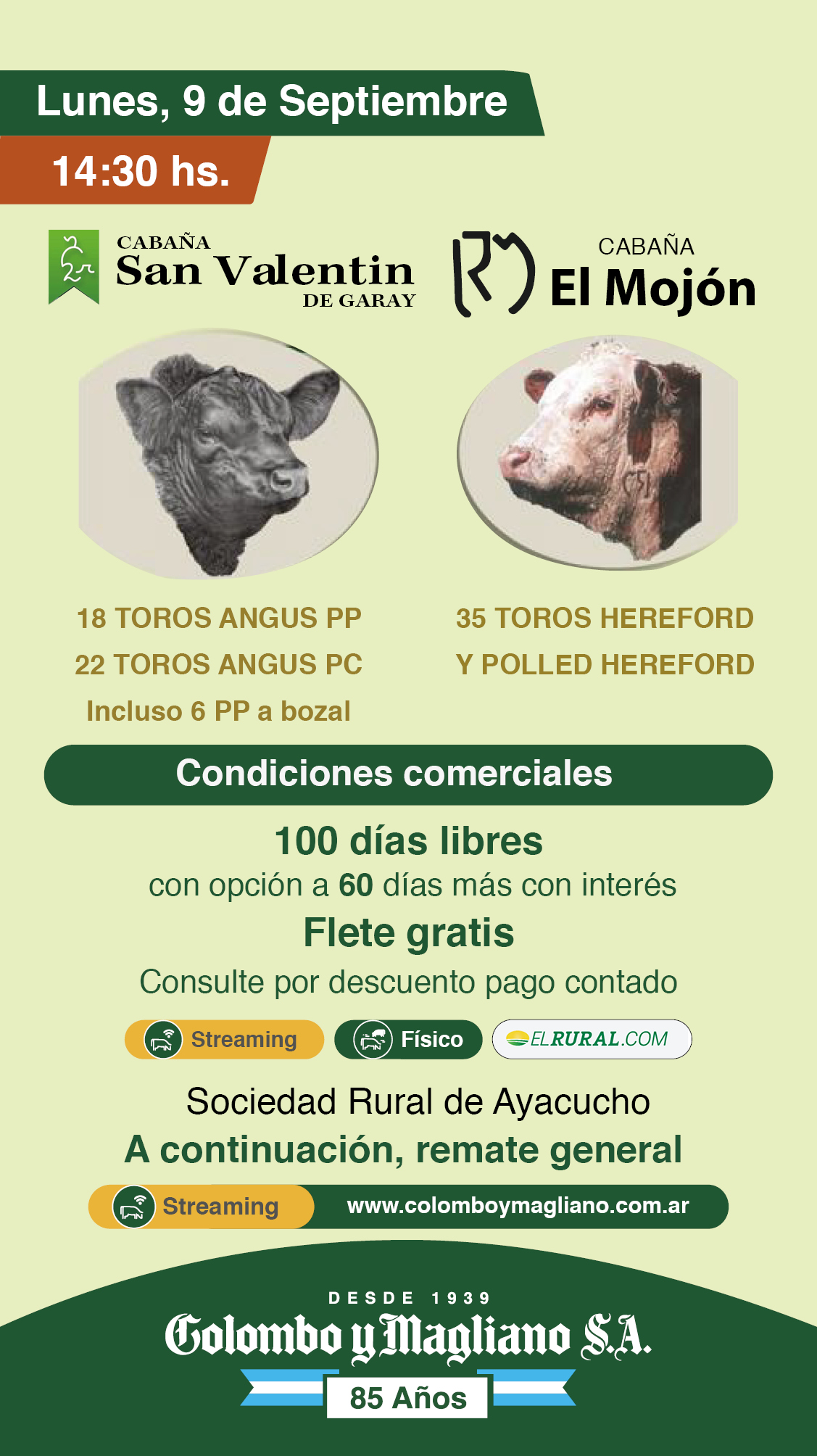 Colombo y Magliano S.A | Ayacucho, Bs. As. | Próximo Remate Feria el Lunes 09 de septiembre del 2024