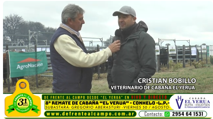 Entrevista: Cristian Bobillo, veterinario de Cabaña El Yeruá, habla sobre el manejo sanitario y reproductivo en el 8° Remate