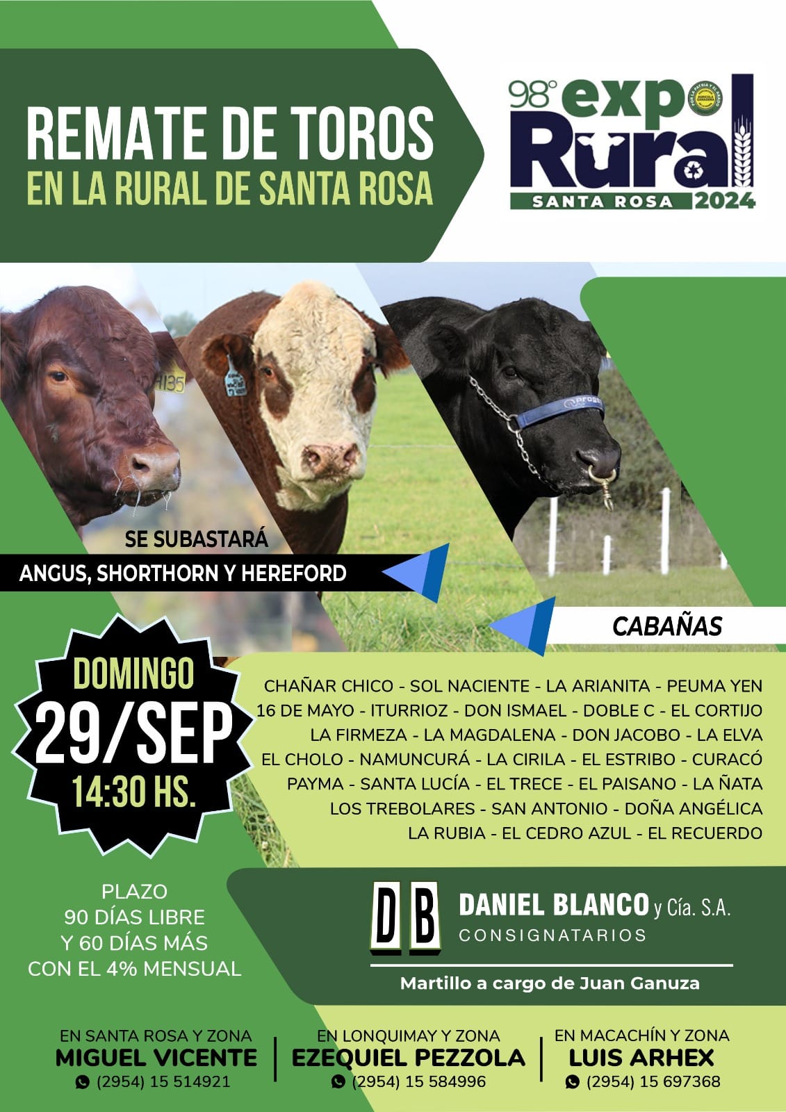 Daniel Blanco y Cía. S.A. | Santa Rosa, La Pampa | Próximo Remate Feria el Domingo 29 de septiembre 2024