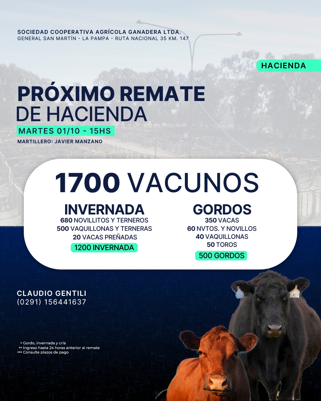 Sociedad Cooperativa Agrícola Ganadera Ltda. | General San Martín – La Pampa | Próximo Remate Feria el martes 01 de octubre del 2024