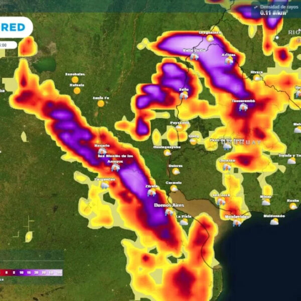 Probable tiempo fuerte a severo en el centro de Argentina el jueves 19, según los expertos de Meteored