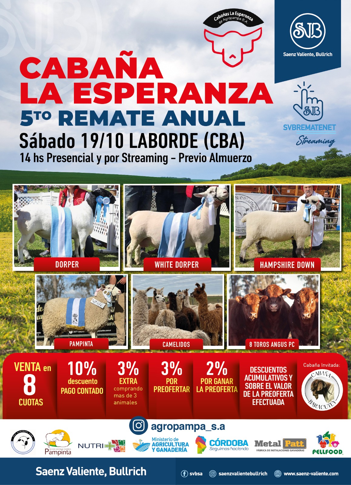 Saenz Valiente, Bullrich | Laborde, CBA | Próximo Remate Feria el Sábado 19 de octubre 2024