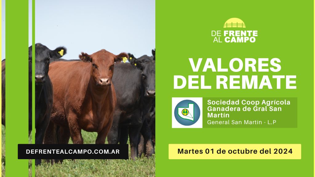 Valores del remate de Soc. Coop. de General San Martín | General San Martín | 01-10-2024