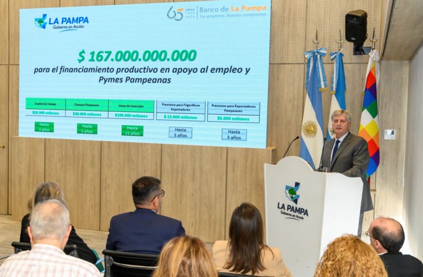 Nuevas líneas de financiamiento del Banco de La Pampa por $ 167 mil millones