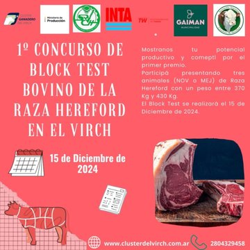 1er Concurso de Block Test Bovino de la raza Hereford del VIRCh