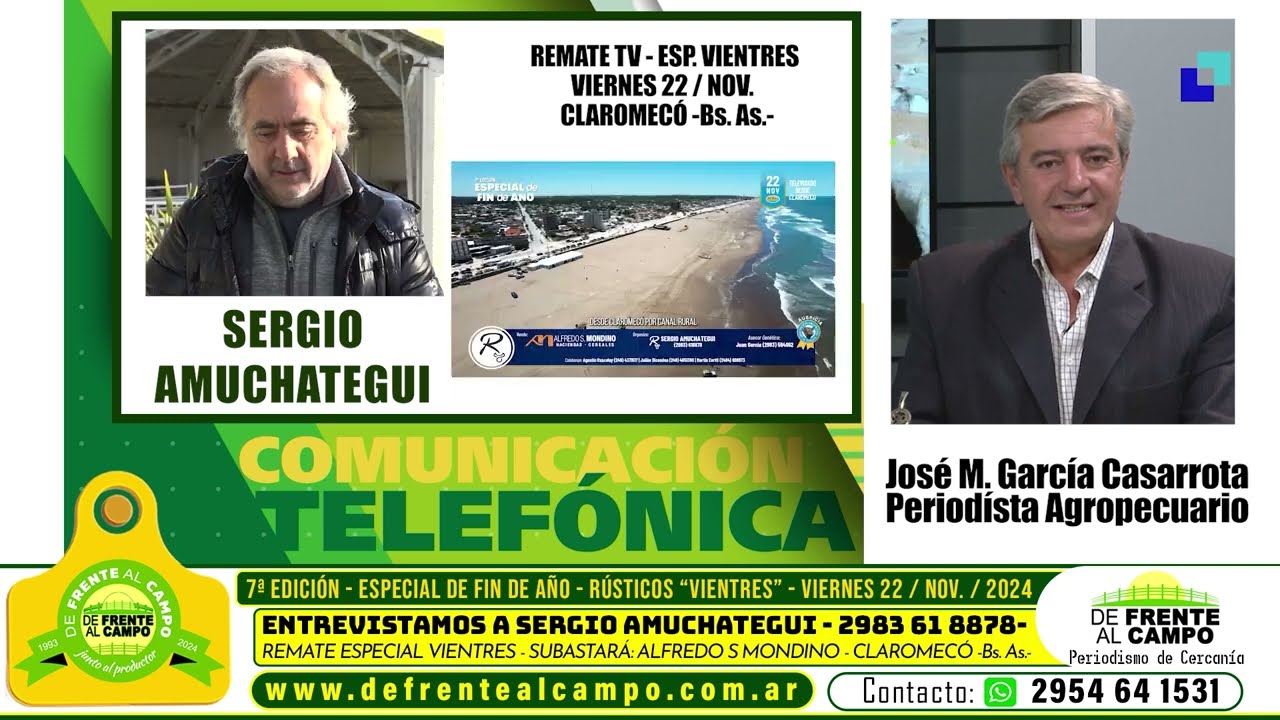 De Frente al Campo entrevistó a Sergio Amuchategui previo al Remate Rústicos Especial de Vientres – Viernes 22/Nov/2024 – Claromecó, Bs. As. – Subasta a cargo de Alfredo S. Mondino