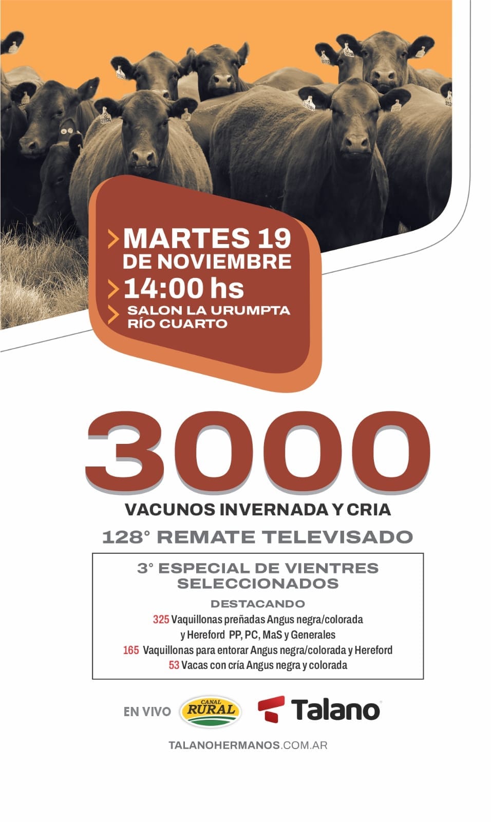 Talano | Río Cuarto | Próximo Remate Feria el martes 19 de noviembre 2024