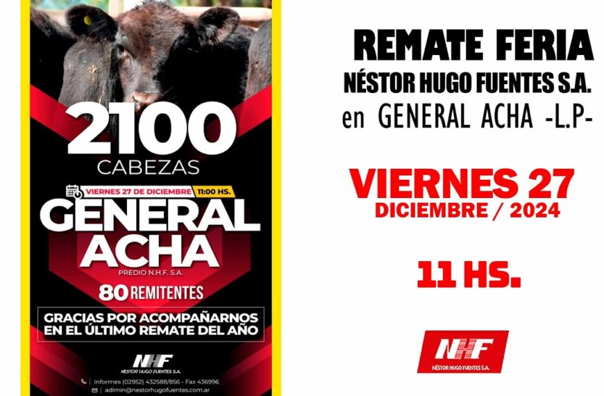 Remate de Néstor Hugo Fuentes S.A. | General Acha | 27/12/2024