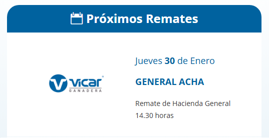 Vicar Ganadera S.A. | General Acha| Próximo Remate Feria el Jueves 30 de Enero 2025