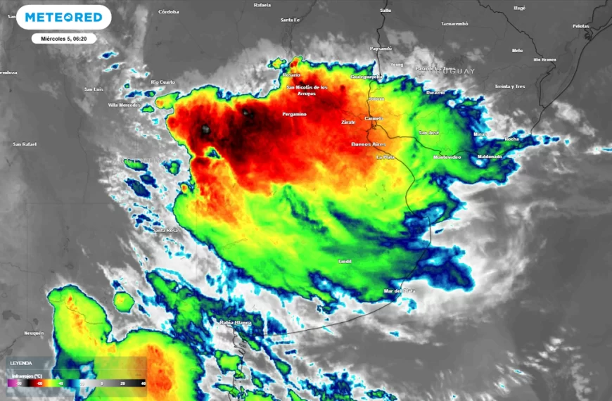 Alerta naranja por tormentas fuertes: intensas lluvias en el norte bonaerense podrían superar los 80 mm hoy