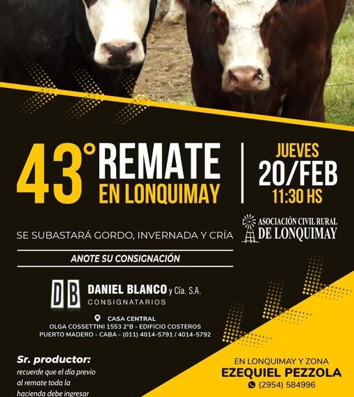 Daniel Blanco y Cía. S.A. | Lonquimay | Próximo Remate Feria el Jueves 20 de febrero 2025