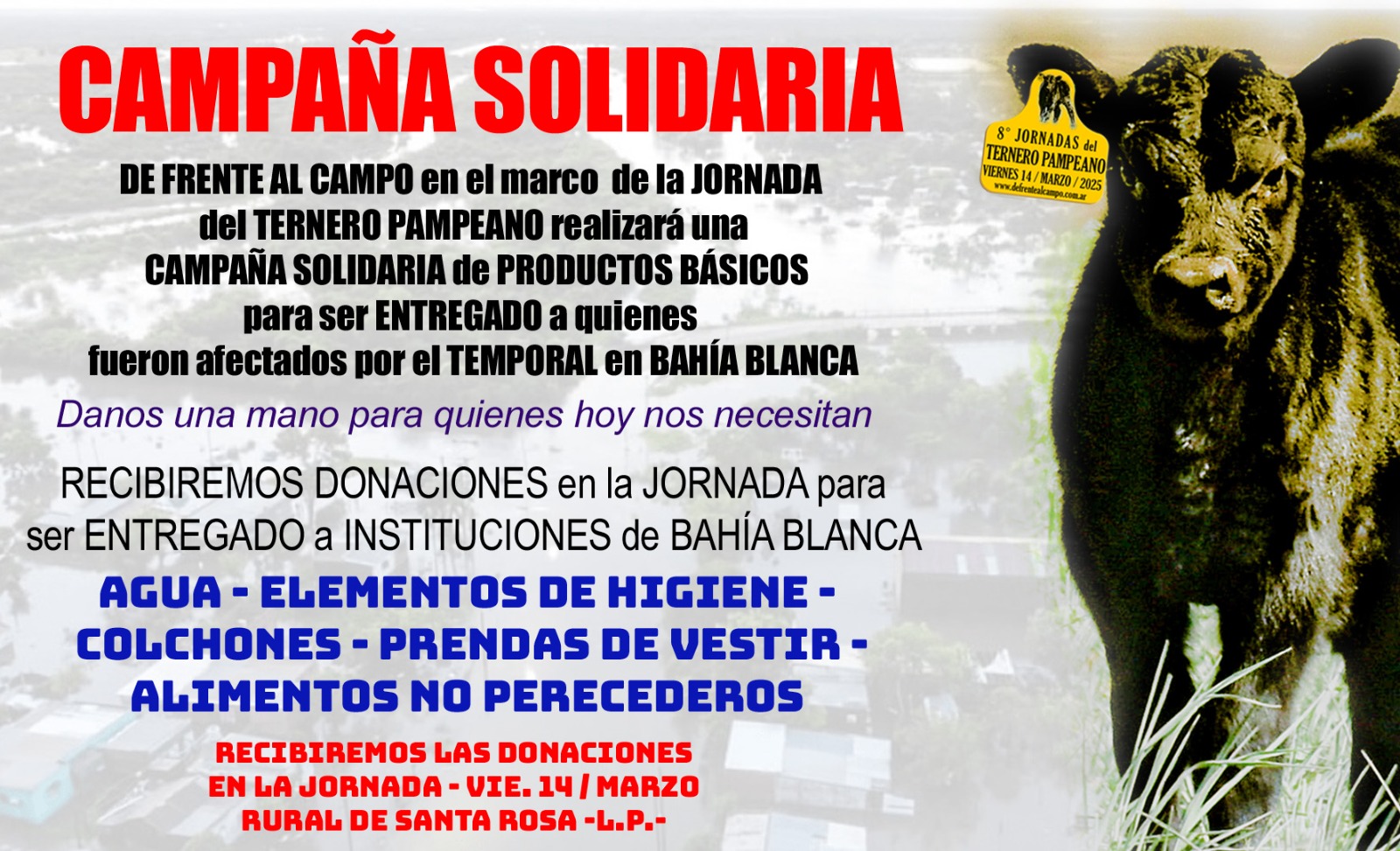 La Pampa se Une por Bahía Blanca: Campaña Solidaria en la Jornada del Ternero Pampeano