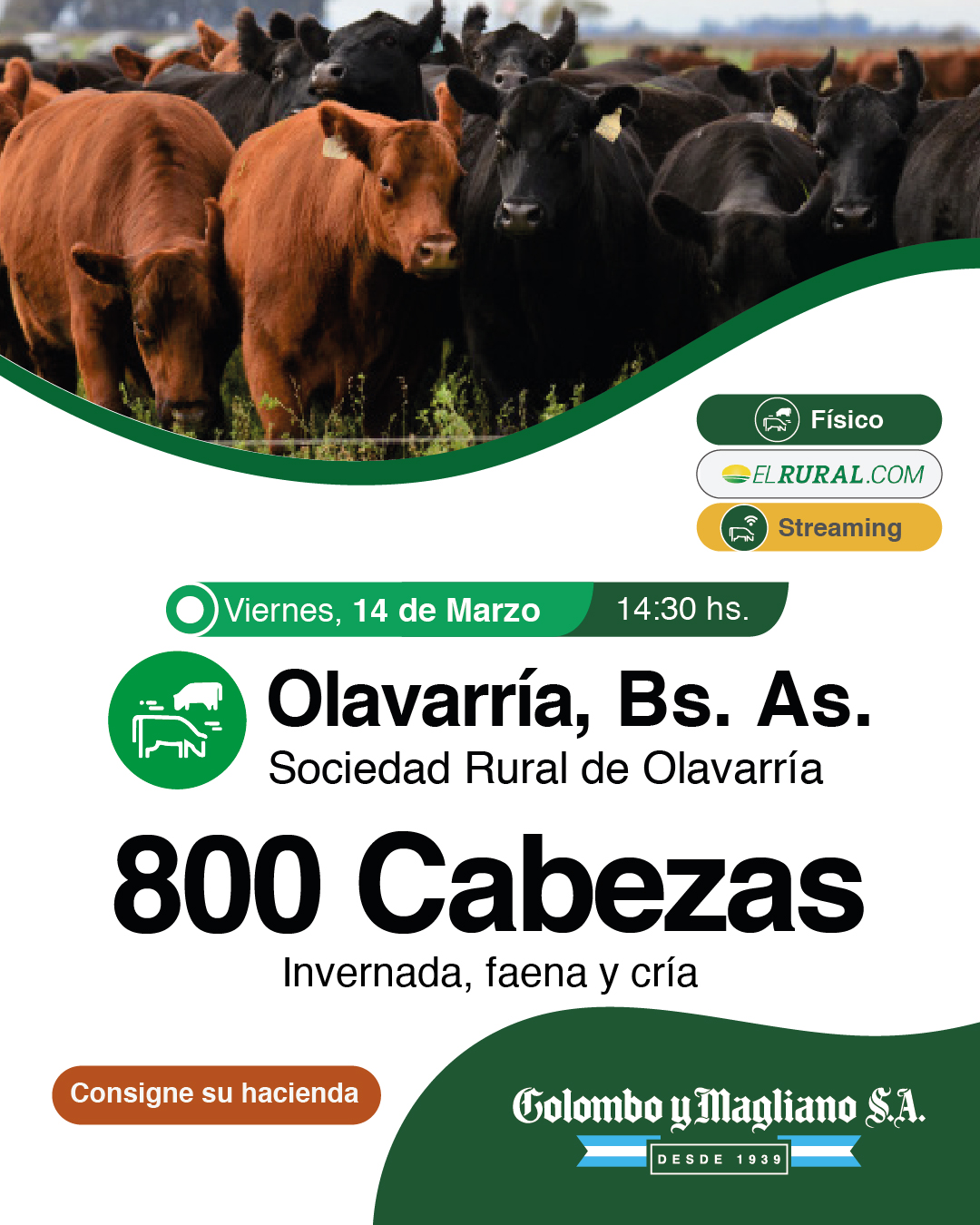 Colombo y Magliano S.A. | Sociedad Rural de Olavarría | Viernes 14 de Marzo de 2025