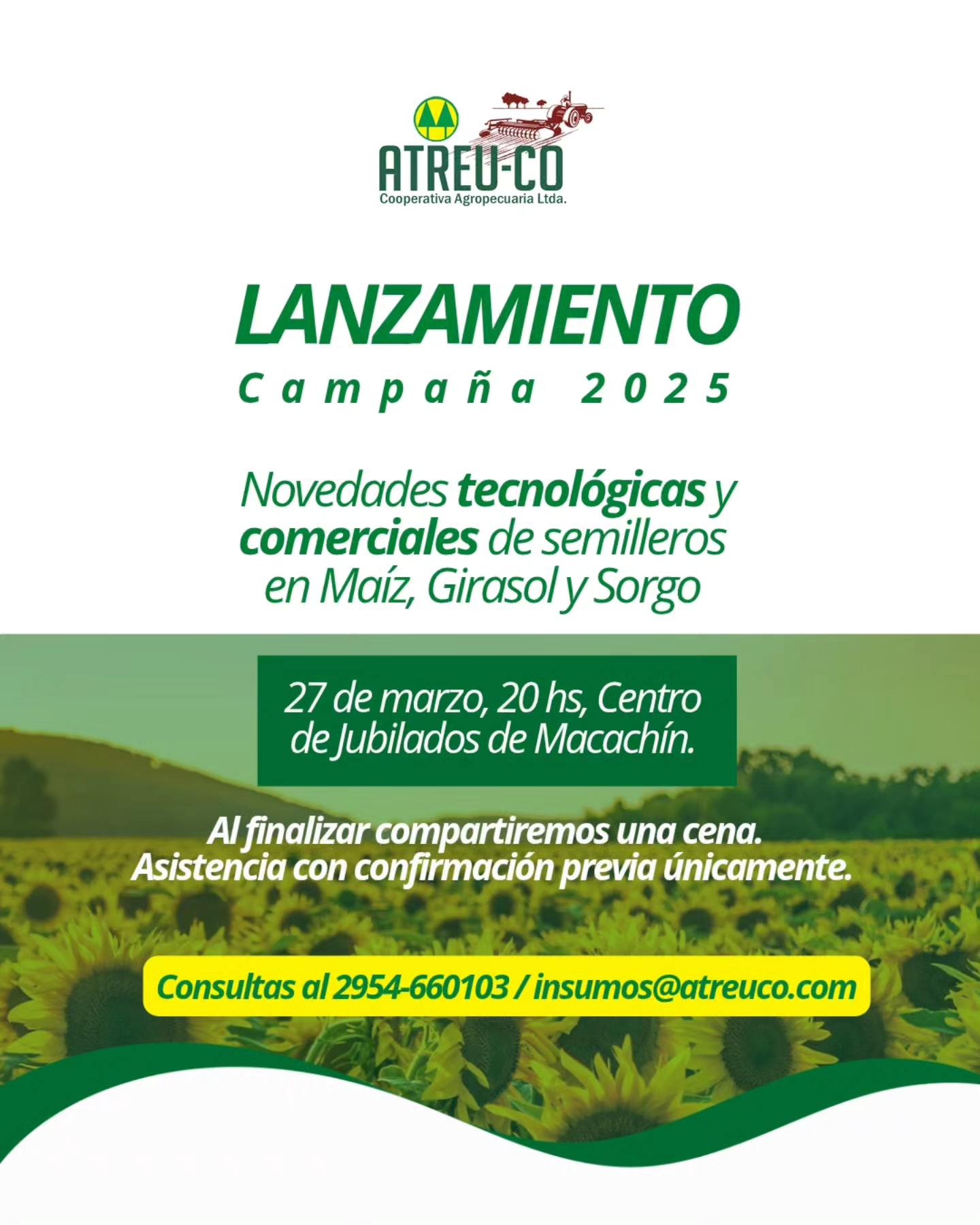 Atreuco lanza la Campaña 2025 con innovaciones en semillas de maíz, girasol y sorgo