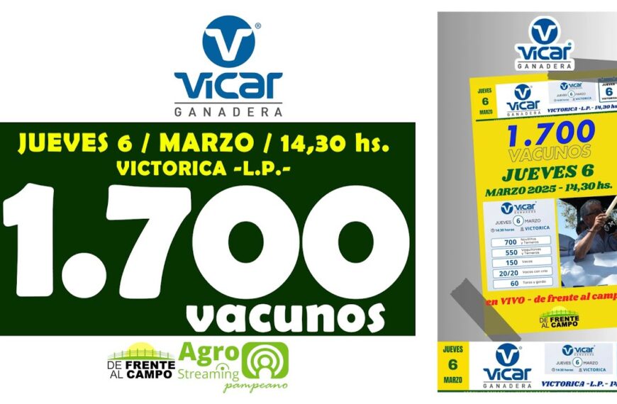 Vicar Ganadera | Victorica | Próximo Remate Feria el Jueves 6 de Marzo 2025