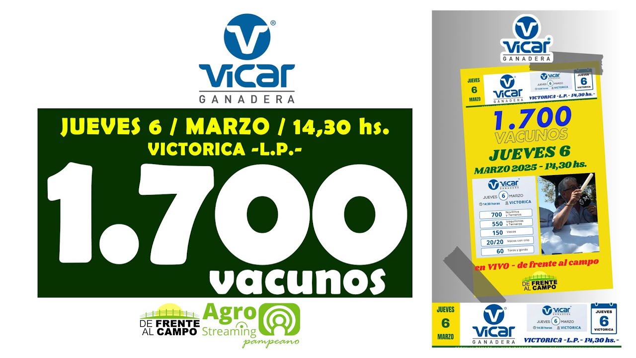 Vicar Ganadera | Victorica | Próximo Remate Feria el Jueves 6 de Marzo 2025