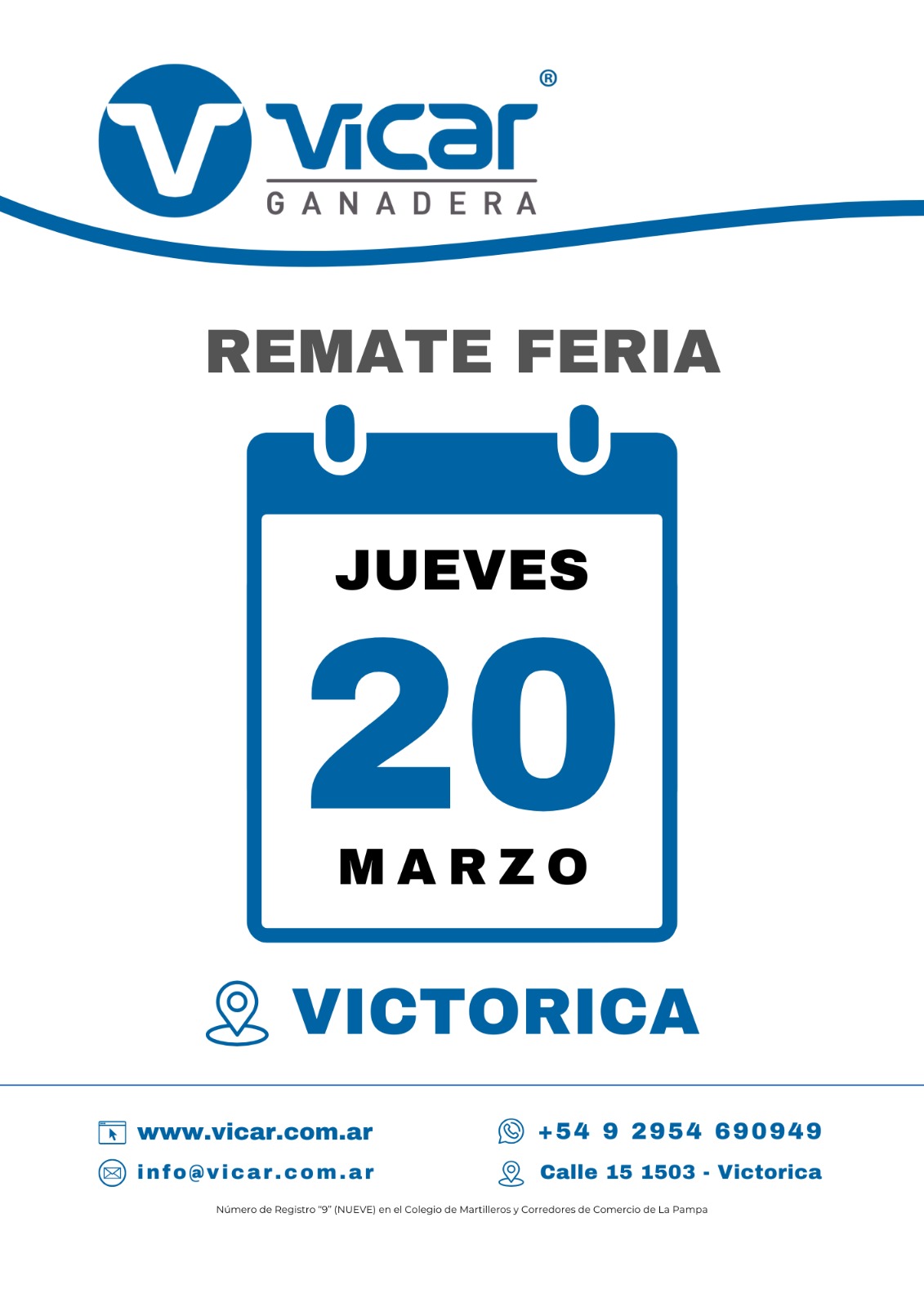 Vicar Ganadera S.A. | Victorica, La Pampa | Próximo Remate Feria el Jueves 20 de Marzo de 2025