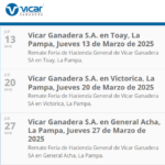 Vicar Ganadera S.A. | Victorica, La Pampa | Próximo Remate Feria el Jueves 20 de Marzo de 2025